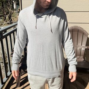 Prana Light Gray Men's Hooded Pullover Medium